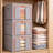 Fabric Storage Bin Bags Set with Metal Frame(Extra Large-100L)