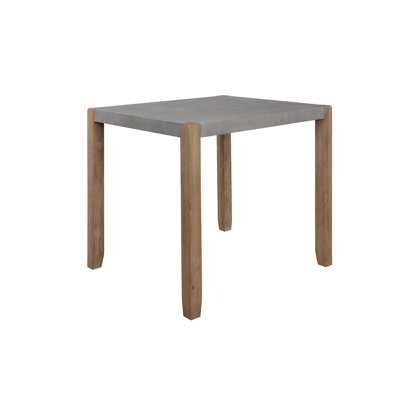 Aston Newport Loft Dining Table, 30 in. High Faux Concrete Gray Top with Light Amber Wood, Rustic Industrial Style, 48 in. L x 38 in. D, Mix and Match by Loon Peak