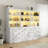 71"H X 70.8"W Book Cabinet Storage Bookcase with USB & Type-C Charging Ports and LED Lights (3A)-101737542