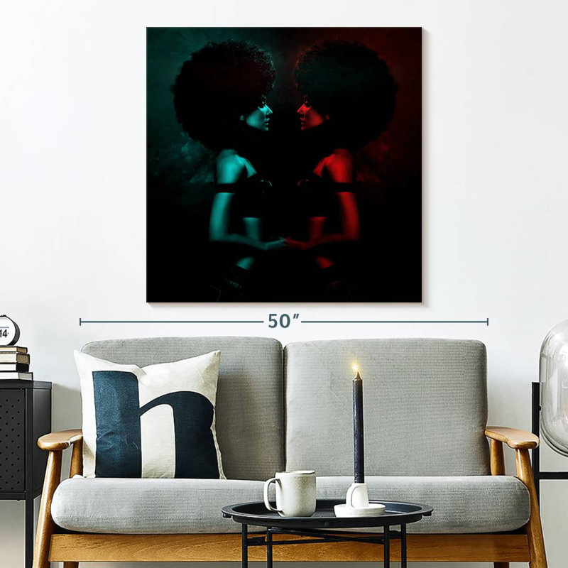 Portrait de femme Leisha Afro, H 33 po x l 33 po