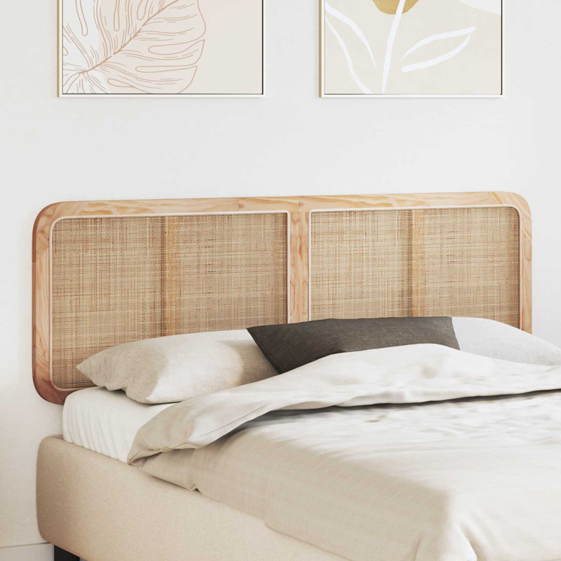 Solid Wood Headboard, Natural, European Kingsize (160 x 200 cm)