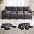 130'' 4-Seat Chenille Sectional With Four Ottomans-478599837