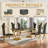 7 Pieces Luxury Kitchen Dining Table Set Of 6,70”Faux Marble Top With U-Shape Metal Base Dining Table For Kitchen, Dining Room-1674469233-1674469232-1647677901