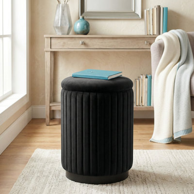 Tabouret de coiffeuse rond avec rangement