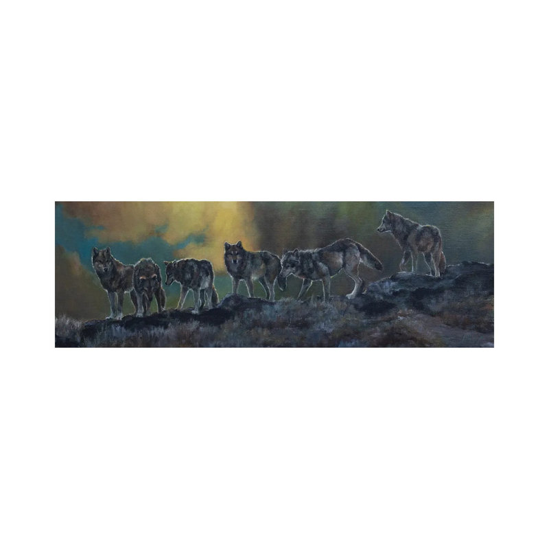 The Ridgeline Pack by Jan Perley - Panoramic Painting on Canvas, 121.92 cm H x 40.64 cm W x 1.91 cm D, Wrapped Canvas