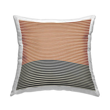 Sweet Jojo Designs Stripe Gray and Orange Collection Decorative Accent Throw Pillows | Set of 2