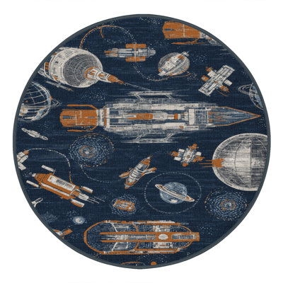Machine Washable Transportation Gray Area Rug