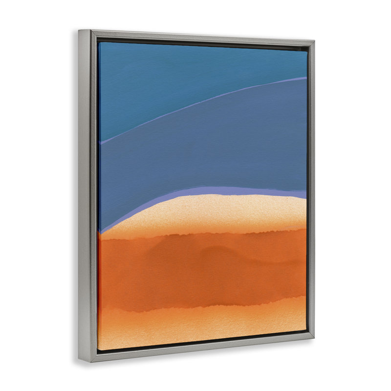 Art moderne sur toile Modern Desert Sunrise par Jodi Fuchs, Cadre flottant gris lustré, H 31 po x l 25 po 