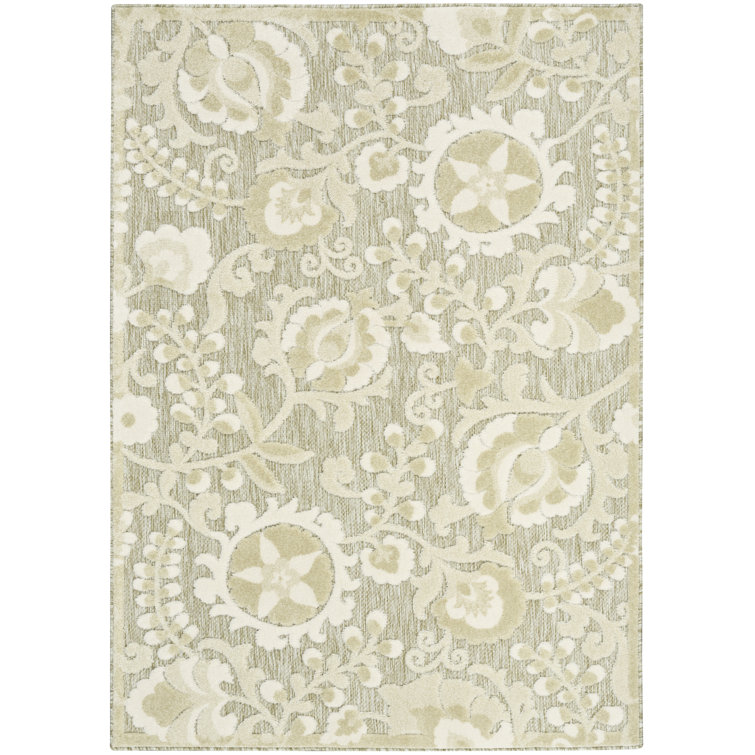 Nourison Aloha Ivory Sage Farmhouse Rug