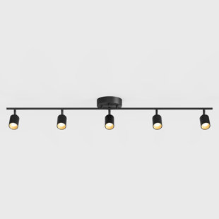 Éclairage sur rail à DEL intégré à 5 lumières Shura avec têtes rotatives, ensemble d'éclairage sur rail 4 pi., 3000k, 2450 lumens