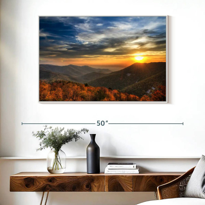 Shenandoah Sundown, Cadre flottant blanc, 40 po x 27 po
