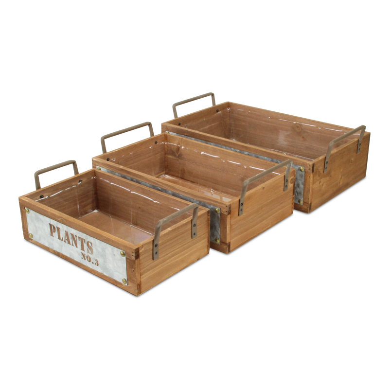 Gracie Oaks Solid Wood Crate