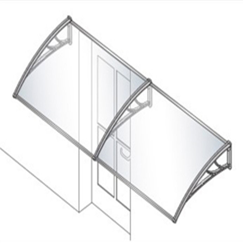Auvent de porte standard en polycarbonate Onyx Series, H 16 po x l 48 po x P 36 po, Teinté brun / blanc