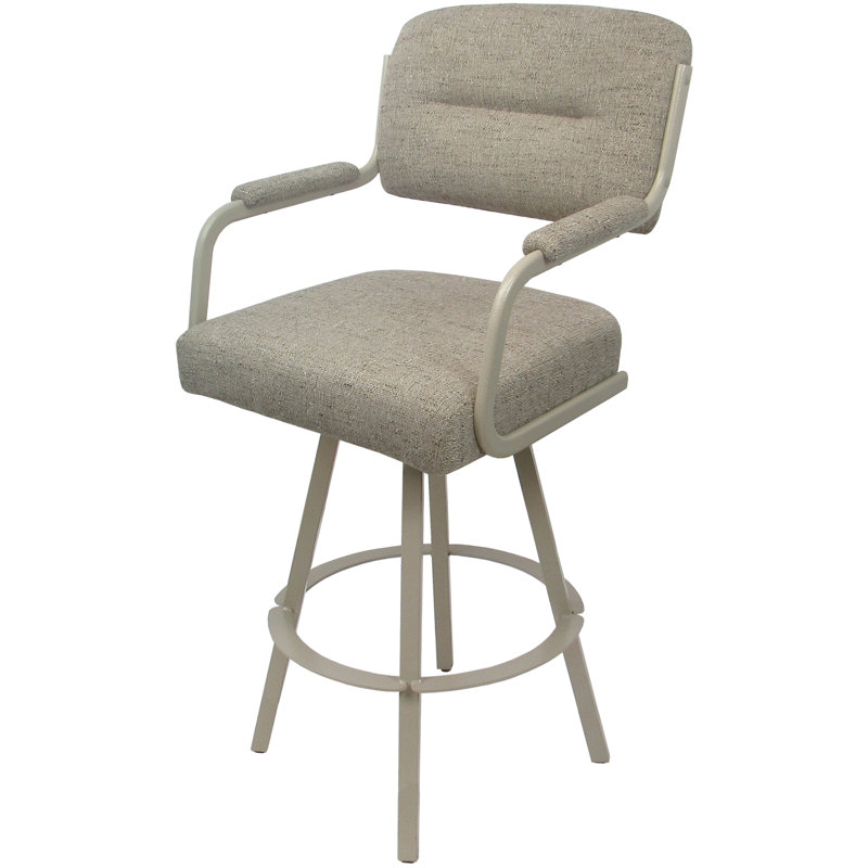 Tabouret pivotant rembourré Cessna, Bois flottant, Beige, Counter Stool (26" Seat Height)