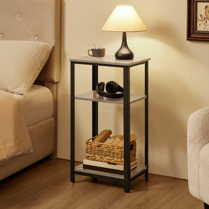 Table d'appoint en hauteur avec tablettes, H 29,5 po x l 16 po x P 12 po, Plateau espresso / base noire