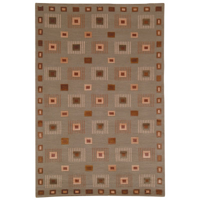 Hand Knotted Wool Pile Geometric Rug
