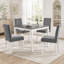 Ensemble de table de salle à manger 5 pièces avec 4 chaises, ensemble de table de salle à manger pour 4 avec chaises, ensemble de table de salle à manger en bois pour la cuisine, la salle à manger, deux tons gris et blanc