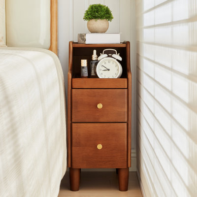 Table de bout en bois massif avec rangement