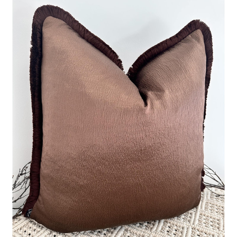 Abstract Brown Square Throw Pillow Cover