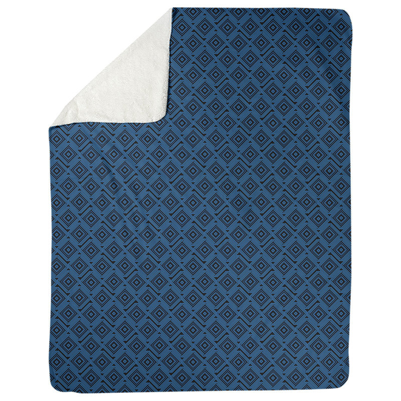 Katelyn Elizabeth Throw Blanket, 52.5" W x 62.5" L, Black/Blue