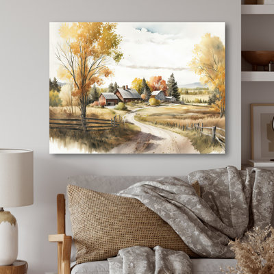 «Beautiful Barn in Spring», reproduction d'art sur toile tendue