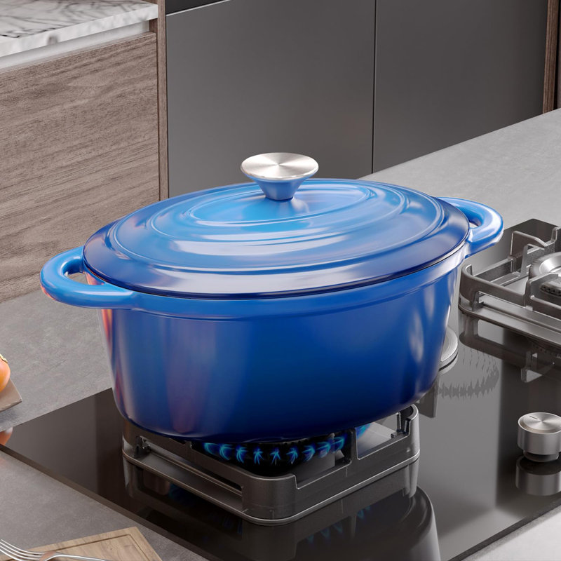 Cocotte ovale émaillée 4,5 pte, Bleu très foncé