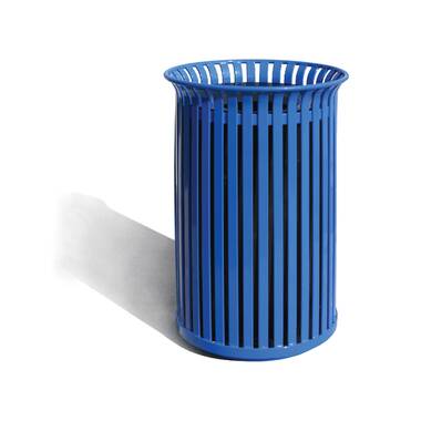 Tall Flat Steel Trash Receptacle with Aluminum Funnel Top (MF3398)