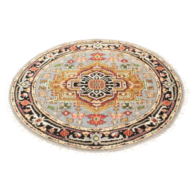 Tapis bleu Serapi Heritage 4 pi 11 po x 4 pi 11 po