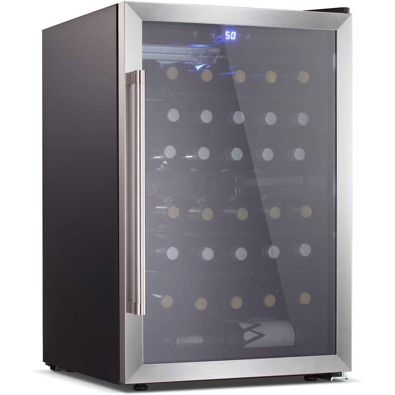 4.4 cuft 37 Bottle and 145 Can Single Zone Freestanding Wine and Beverage Refrigerator, Gray