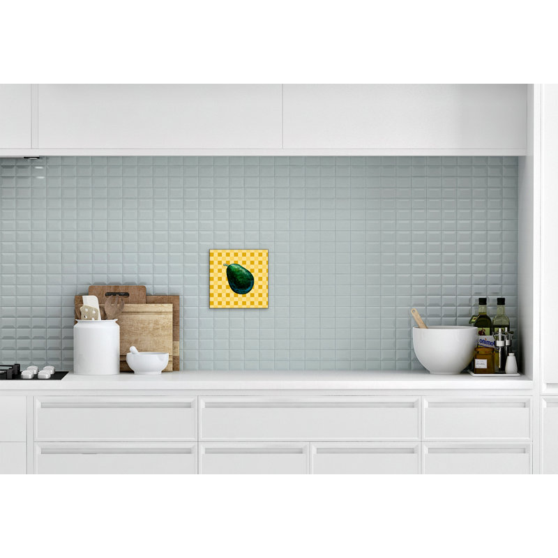 Panneau mural d’art avacado on basketweave Linley