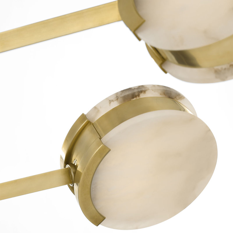 Kelly Wearstler Melange 48" Multi-Positional Chandelier with Alabaster, Antique-Burnished Brass