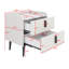 Ensemble de 2 tables de chevet modernes avec plateau en marbre et 2 tiroirs-667623082