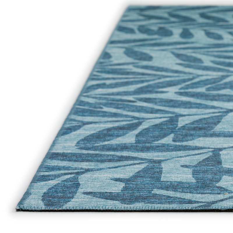 Tapis bleu Eshana, Rectangle 5 pi x 7 pi 6 po