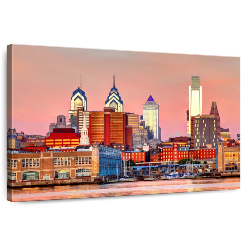 Ravi Philadelphia, coucher de soleil, H 16 po x l 24 po
