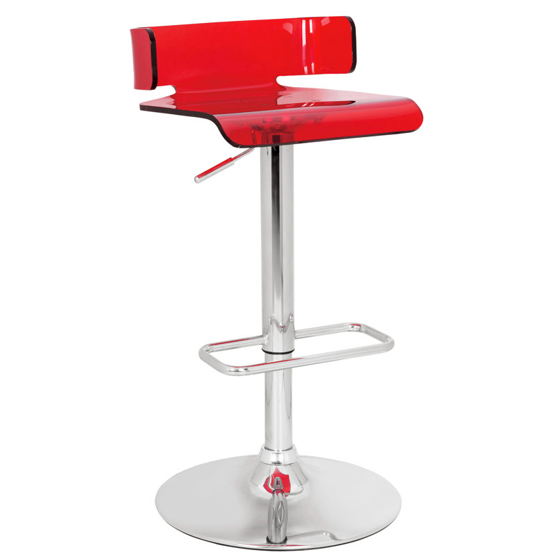 Tabouret réglable en rouge et bas pour bar élégant avec fonction pivotante à 360 °