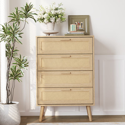 4-Drawer Dresser with Solid Wood Legs