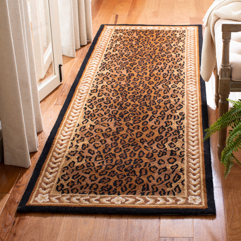 Tapis en laine crocheté à la main Altman, Tapis de couloir 2 pi 6 po x 12 pi