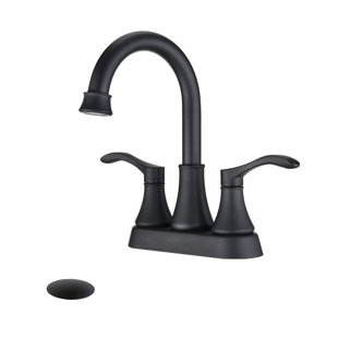 Centerset 2-handle Bathroom Faucet with Drain Assembly