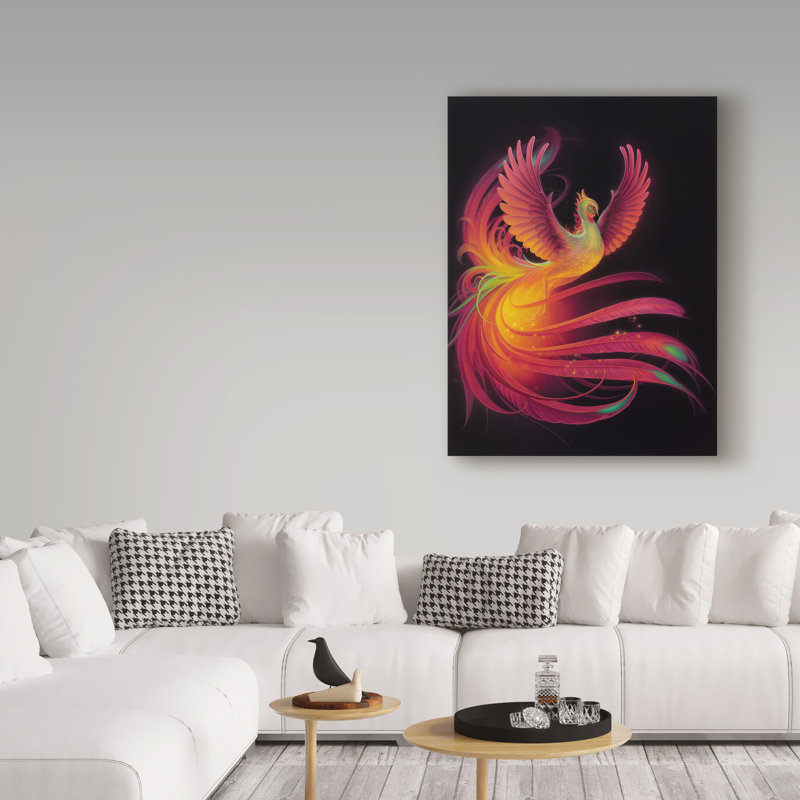 Hilkiah 'Phoenix' Graphic Art Print on Wrapped Canvas, 19" H x 14" W x 2" D