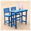 Ensemble de salle à manger à hauteur de bar en PEHD Lake Blue avec chaises Adirondack (3 pièces)