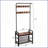 Coat Racks for Entryway, 4-in-1 Rustic Hall Tree with Shoe Bench, 9 Removable Hooks &amp; Hanging Rod, 13.8x25.2x72.8 In | Brown | MDF+Metal