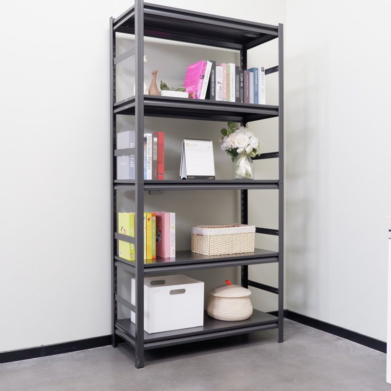 Étagère en métal robuste à 5 niveaux - capacité totale de 2000 lb. Structure en acier, imperméable. Convient à la cuisine, au bureau et au garage. H 72 x l 35,4 x P 15,7. Unité de processus d'assemblage simple 400 lb par tablette, personnalisable pour