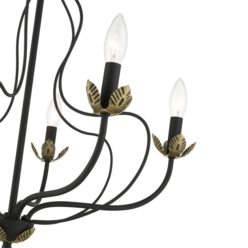 Lustre à intensité variable 5 lumières Bellamira, Noir