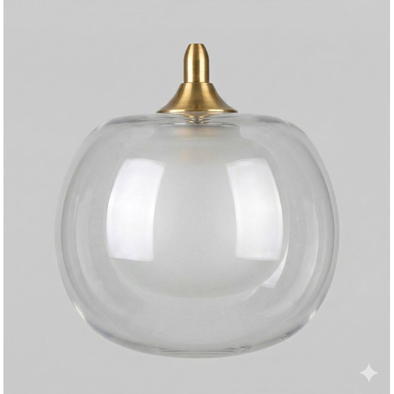 Luminaire sphère suspendu 1 lumières simple Mission, Laiton