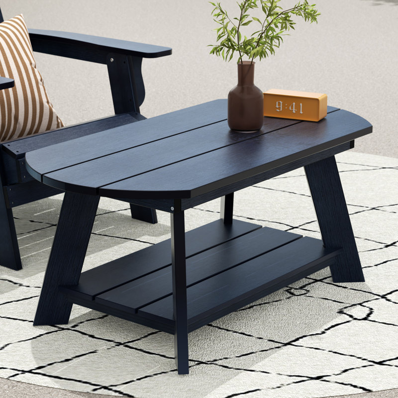 Arrlo Outdoor All-Weather Poly Coffee Table, Navy