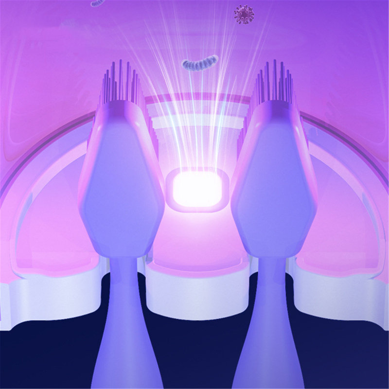 Stérilisateur à brosse à dents sans perforation, stérilisation intelligente contre les rayons UV, tablette à coupelle, support de rangement pour dentifrice mural