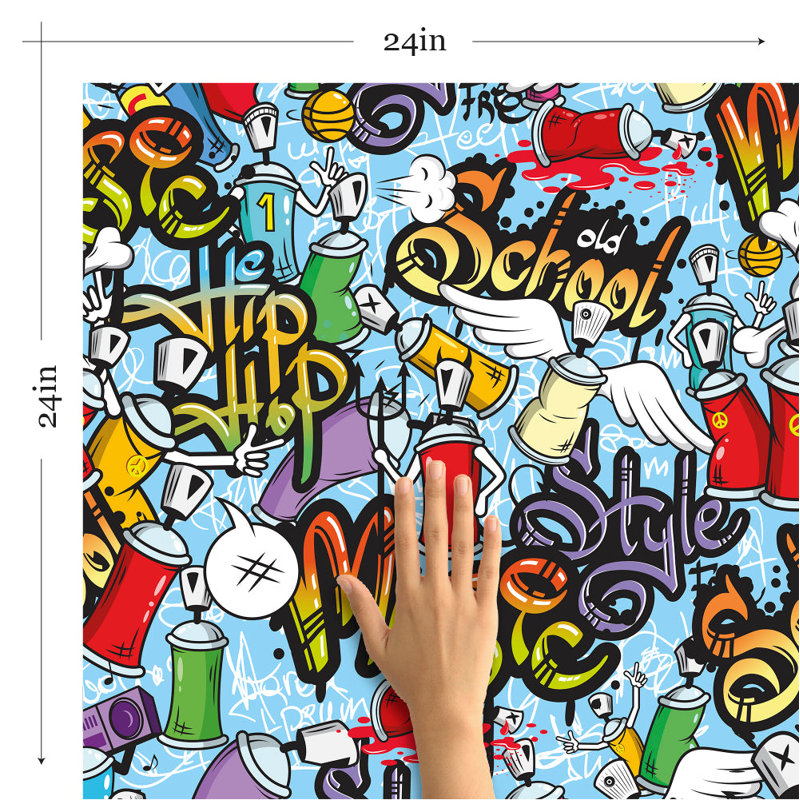 Panneau de papier peint amovible Kendig Graffiti Children, L 48 po x l 24 po