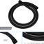 Pomme de douche carrée double 10 po avec système de fixation au plafond noir mat avec valve équilibrée, installation facile et fonction portative incluse