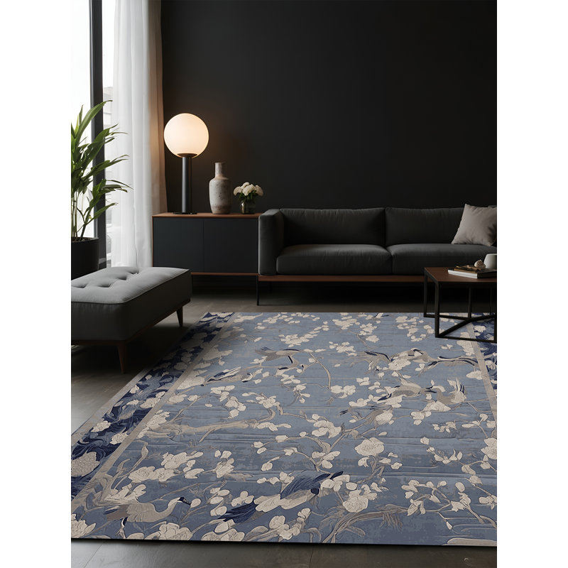 Tapis gris soyeux et moelleux, Carré 4 pi