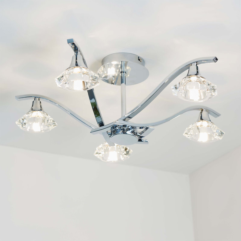 Danica Semi Flush Mount, Chrome